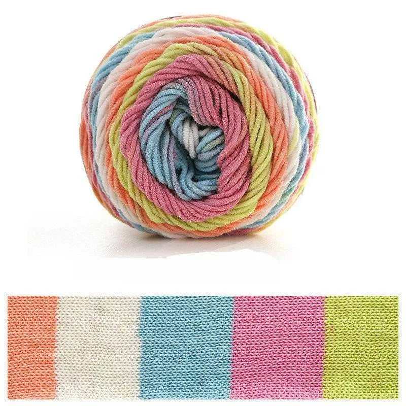 Multicolored yarn rainbow segmented yarns for DIY knitting and crocheting