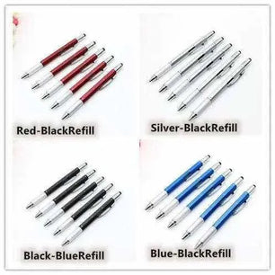 Multipurpose Pen 4 Set Everyday Tool Ruler Spirit Level Screwdriver Capacitive Stylus Office School Supplies Teacher Gift Idea