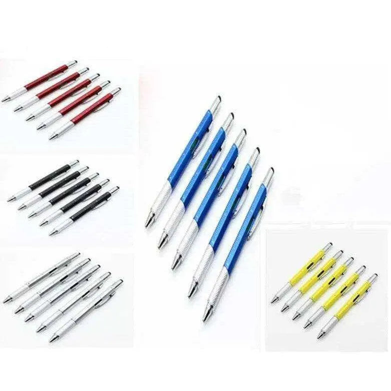 Multipurpose Pen 4 Set Everyday Tool Ruler Spirit Level Screwdriver Capacitive Stylus Office School Supplies Teacher Gift Idea