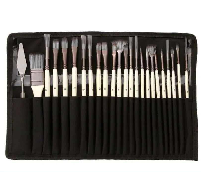 Paint Brush Kit With Bag Artist Brushes With Scraper And Scrubber Gifts For Artists Painting Supplies