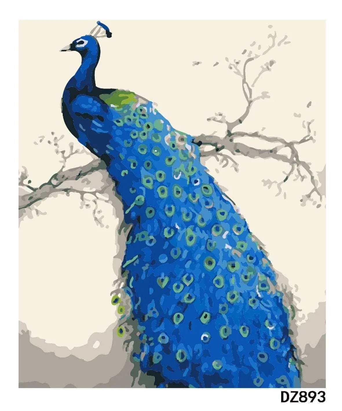 Peacock paint by numbers kit