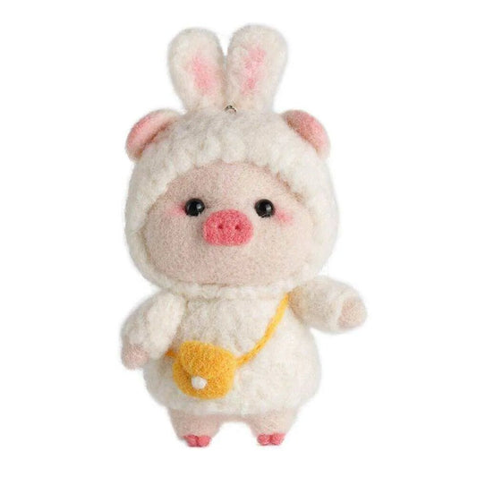 Pig Felting Kit Wool Felt Poke Doll DIY - DiyCraftsProject