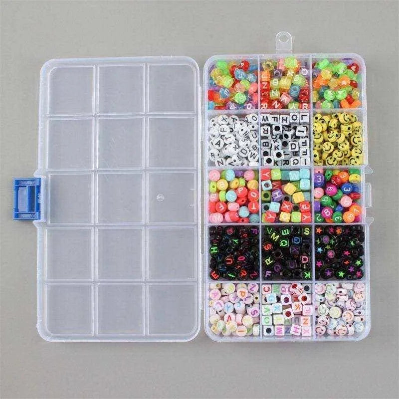 Loose Beads Set English Letters Plastic Round Square beads for jewelry making