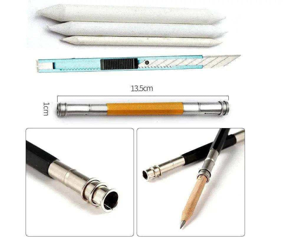 Portable outdoor drawing charcoal pencil set