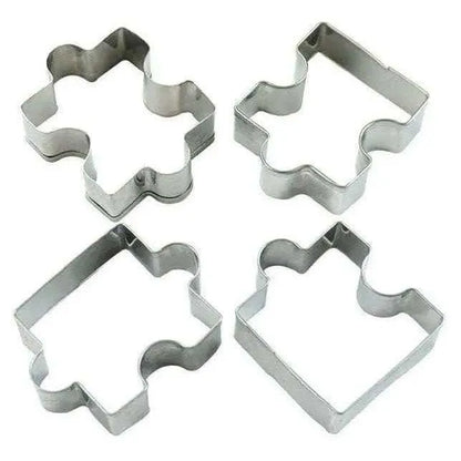 Puzzle Piece Cookie Cutter Jigsaw Puzzle Biscuit Mold Kitchen Tools Baking Accessories 4Set