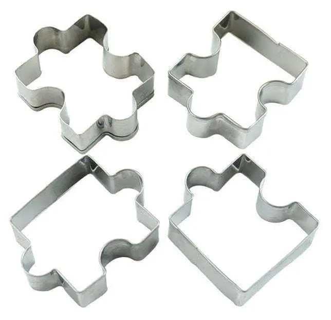 Puzzle Piece Cookie Cutter Jigsaw Puzzle Biscuit Mold Kitchen Tools Baking Accessories 4Set