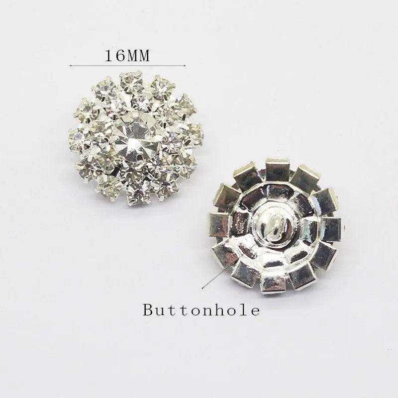 Rhinestone buttons for dressmaking gold and silver fashion and scrapbooking accessories