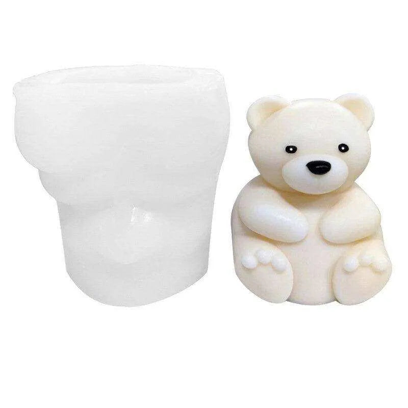 Rose Bear Candle Mold Handmade Soap