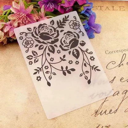 Rose Patterned Embossing Template Cardmaking Accessories