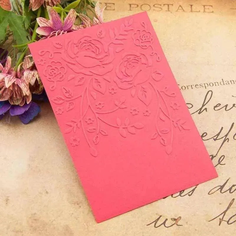 Rose Patterned Embossing Template Cardmaking Accessories