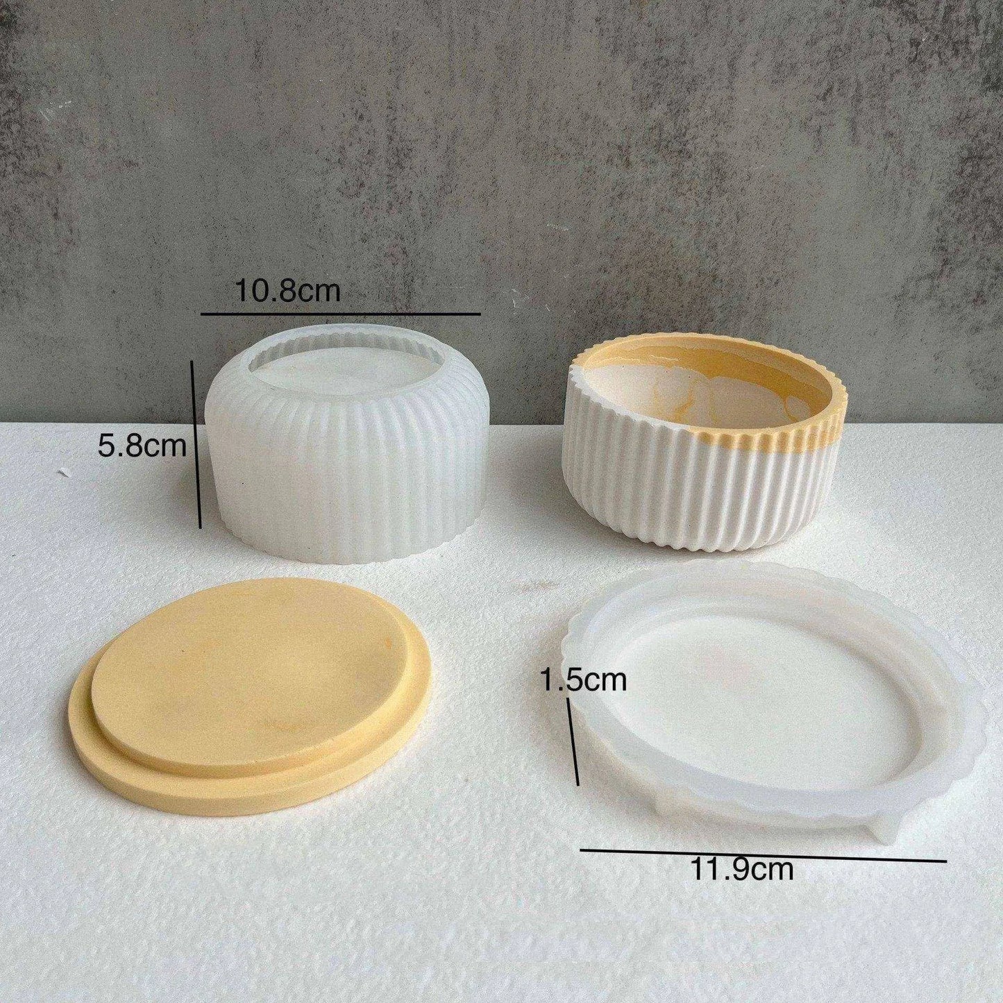 Silicone Mold For Round Candle Cup With Lid