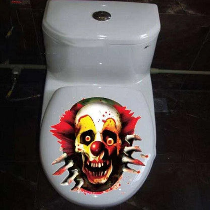 Skull Toilet Seat Sticker Wall Decal Halloween Party Supplies