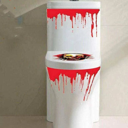 Skull Toilet Seat Sticker Wall Decal Halloween Party Supplies