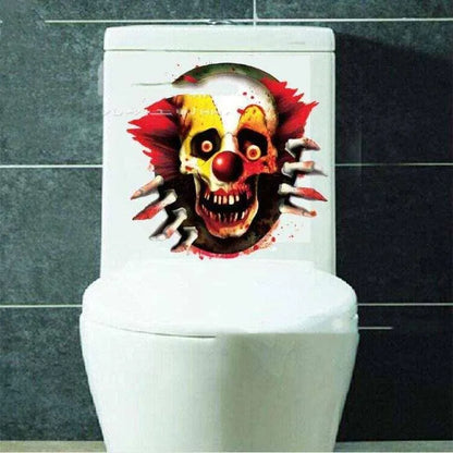 Skull Toilet Seat Sticker Wall Decal Halloween Party Supplies