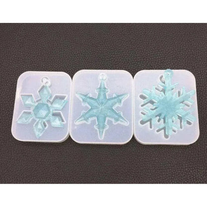 Snowflake Mold DIY Keychain Pendant Making Epoxy Resin Molds DIY Resin Casting And Molding Supplies Silicone Mould For Necklace Pendant