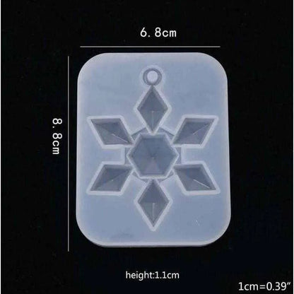 Snowflake Mold DIY Keychain Pendant Making Epoxy Resin Molds DIY Resin Casting And Molding Supplies Silicone Mould For Necklace Pendant