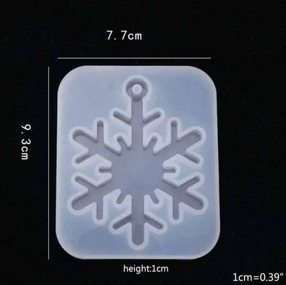 Snowflake Mold DIY Keychain Pendant Making Epoxy Resin Molds DIY Resin Casting And Molding Supplies Silicone Mould For Necklace Pendant