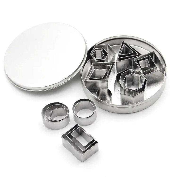 Stainless steel biscuit molds cookie shapes cutter set 24pc baking accessories