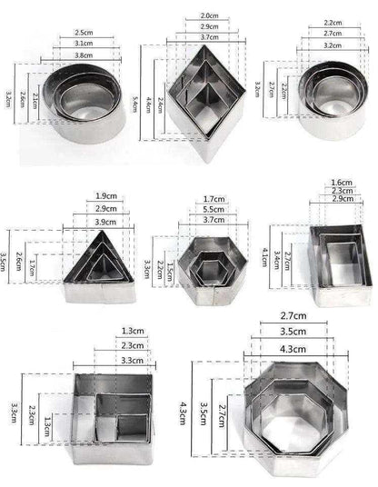 Stainless steel biscuit molds cookie shapes cutter set 24pc baking accessories