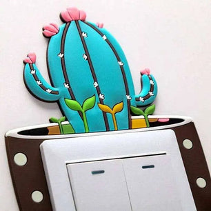 Modern home décor featuring a succulent themed switch plate