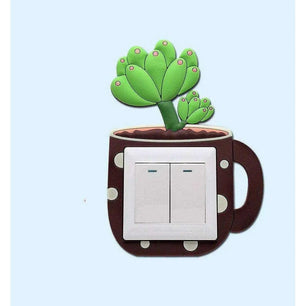 Succulent Switch Cover Cartoon Cactus Switch Sleeve Light Switch Plate Outlet Cover Nursery Decor