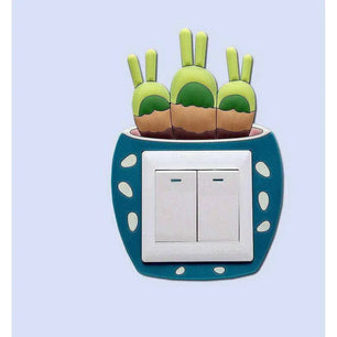 Succulent Switch Cover Cartoon Cactus Switch Sleeve Light Switch Plate Outlet Cover Nursery Decor