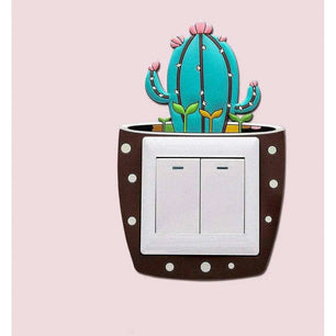 Succulent Switch Cover Cartoon Cactus Switch Sleeve Light Switch Plate Outlet Cover Nursery Decor