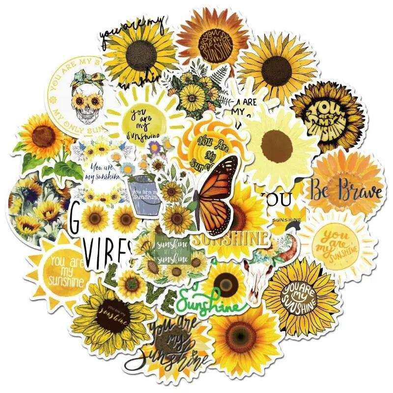 Sunflower Stickers Pack Cute Stickers for Laptop Floral Stickers Pack