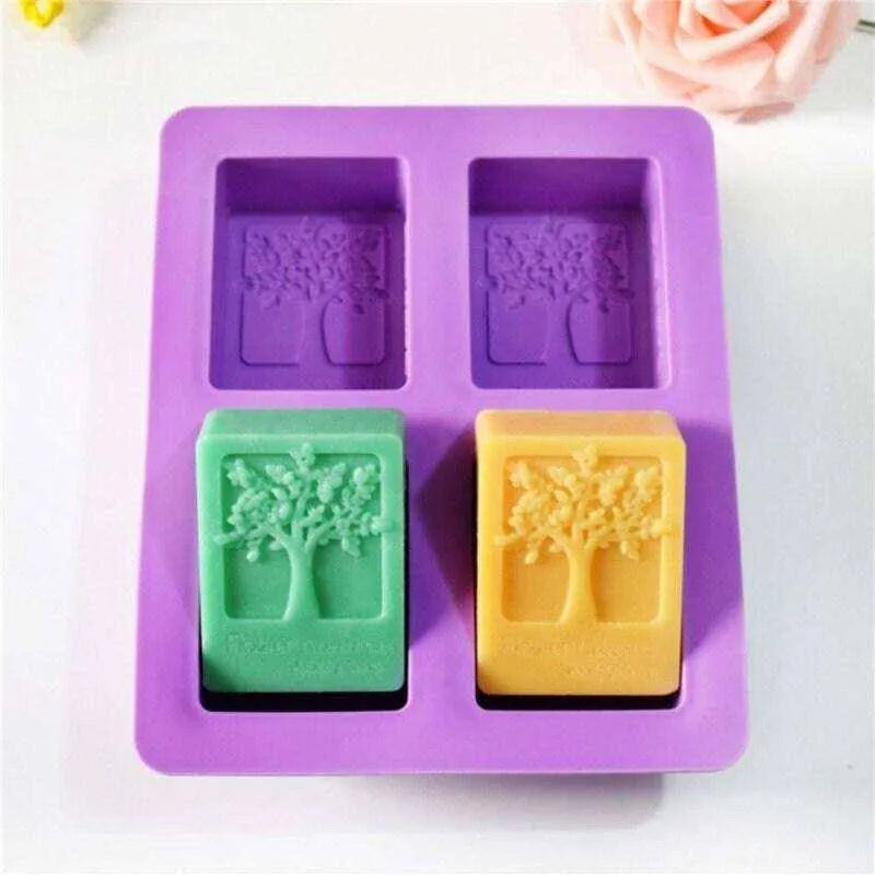 Tree Pattern Square Soap Mold Tray