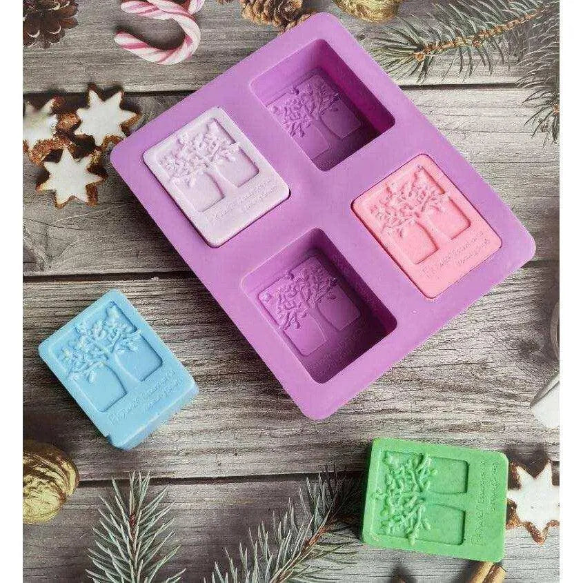 Tree Pattern Square Soap Mold Tray