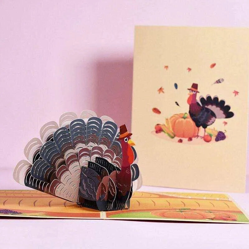 Turkey Pop Up Card 3D Thanksgiving Greeting Card Funny Birthday Card Thanksgiving Gifts Thanksgiving Invitation Thank You Card