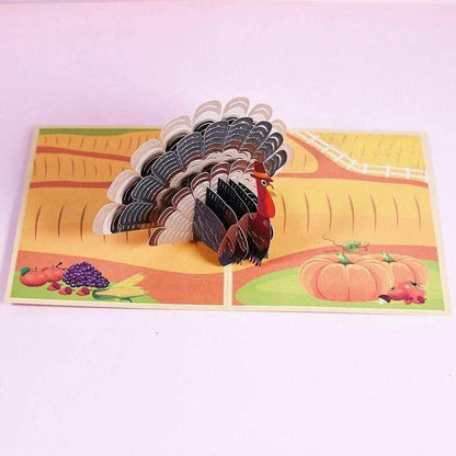 Turkey Pop Up Card 3D Thanksgiving Greeting Card Funny Birthday Card Thanksgiving Gifts Thanksgiving Invitation Thank You Card