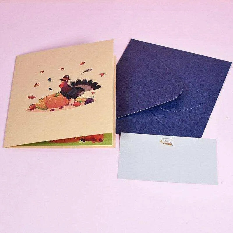 Turkey Pop Up Card 3D Thanksgiving Greeting Card Funny Birthday Card Thanksgiving Gifts Thanksgiving Invitation Thank You Card