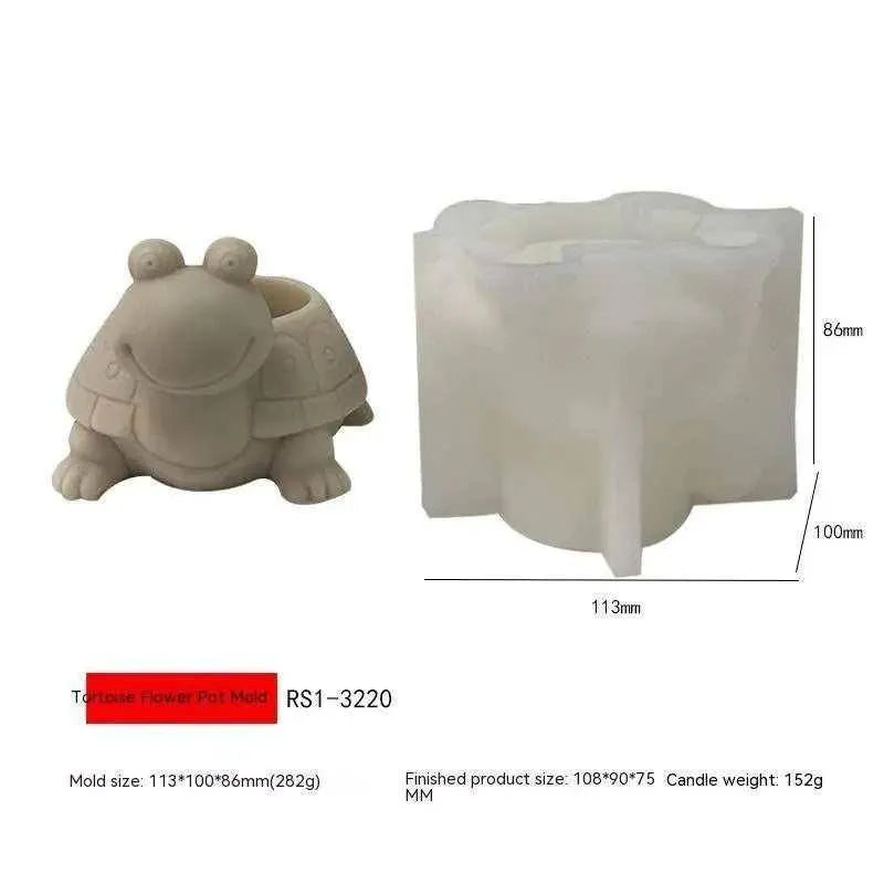 Turtle Mold Diy Succulent Mold Plaster Cement Epoxy Turtle Flower Pot Mould Ornament