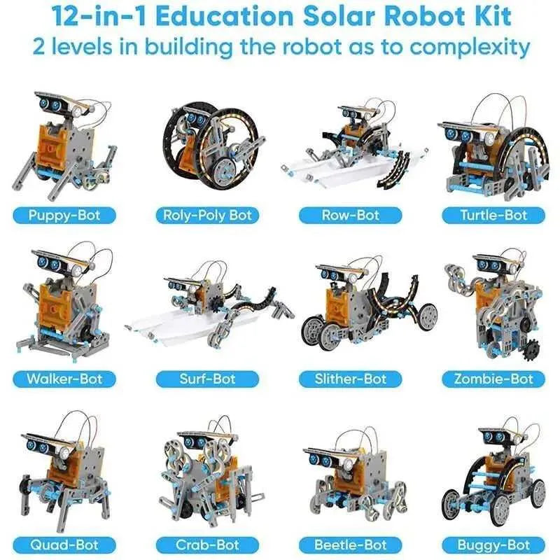 Twelve In One Solar Powered Toy Car STEM Science Kit Robot Model Building