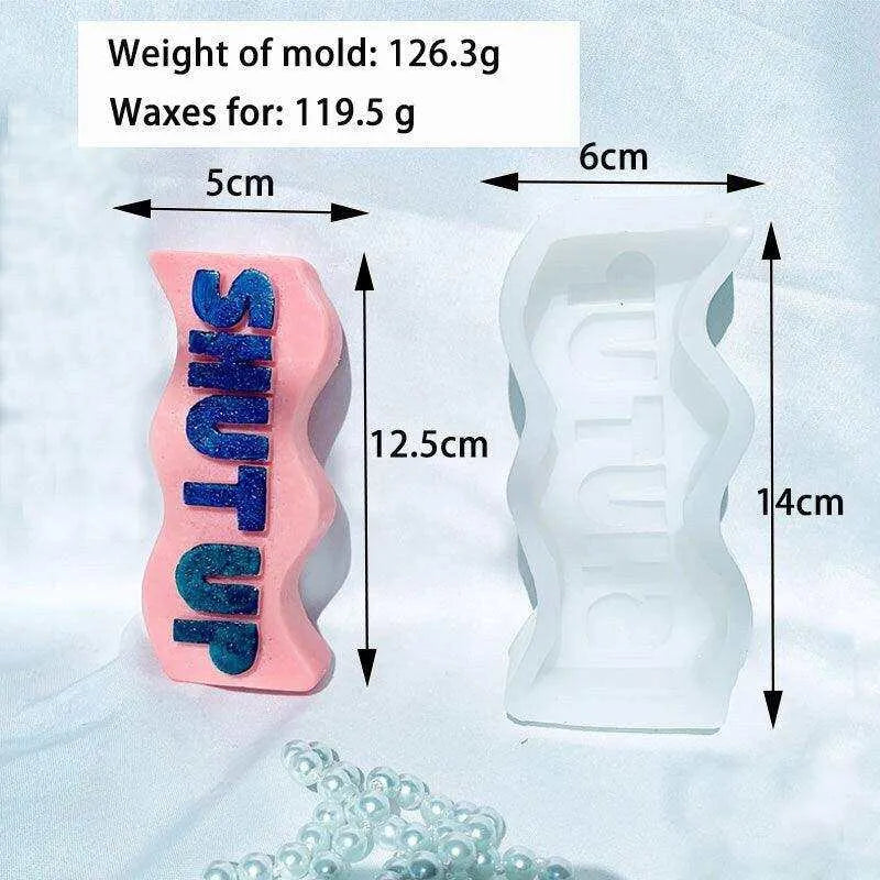 Wave Candle Mold Rude Words Soap Mould