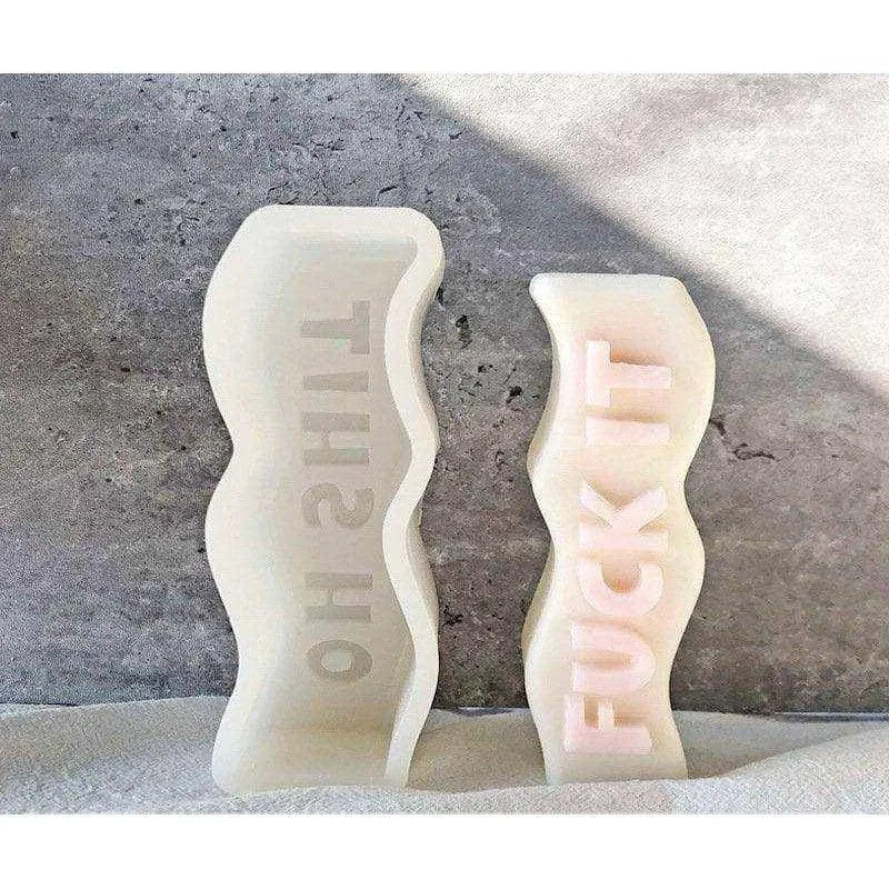 Wave Soap Candle Mold English Word Mould Be Kind Get Lit Melt Me