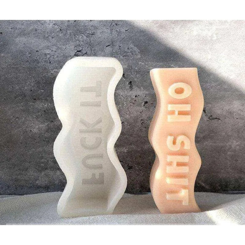 Wave Soap Candle Mold English Word Mould Be Kind Get Lit Melt Me