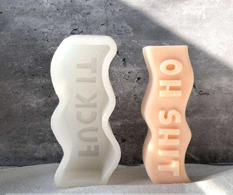 Wave Soap Candle Mold English Word Mould Be Kind Get Lit Melt Me