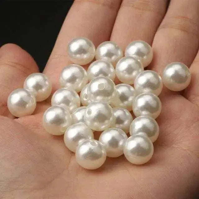 Round Beads Jewelry Making White Pearl Loose Bead For Necklaces DIY Bracelets Wedding Veil Pearls