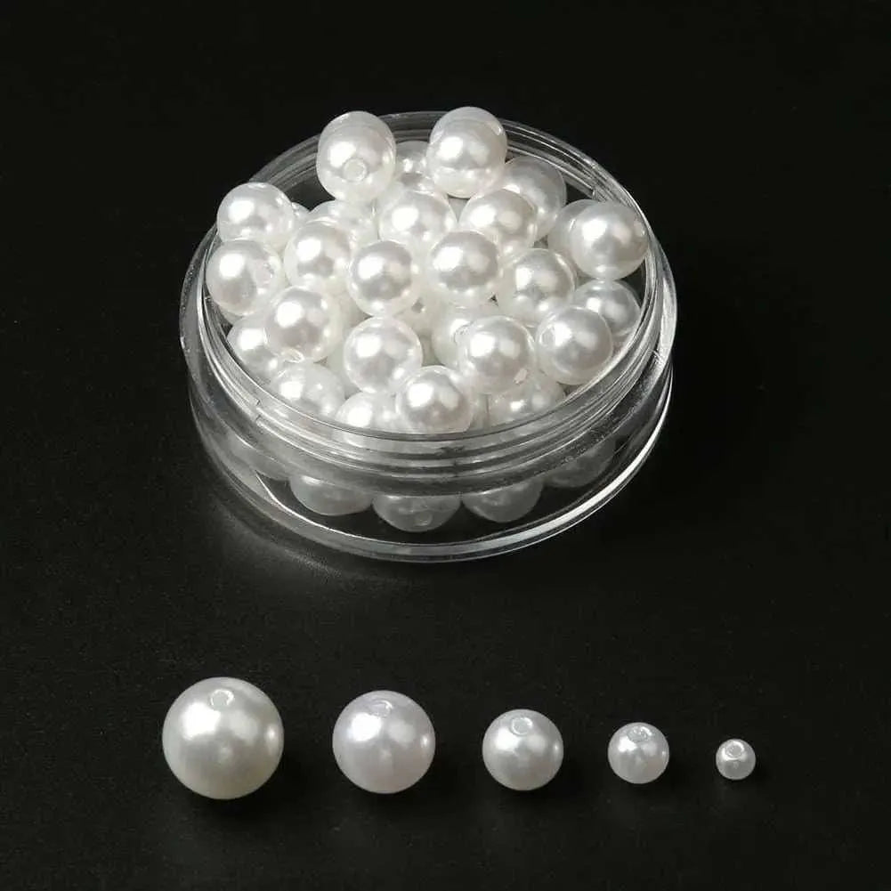 Round Beads Jewelry Making White Pearl Loose Bead For Necklaces DIY Bracelets Wedding Veil Pearls