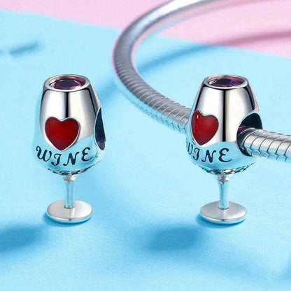 Wine goblet necklace pendant wine glass charms for jewelry making