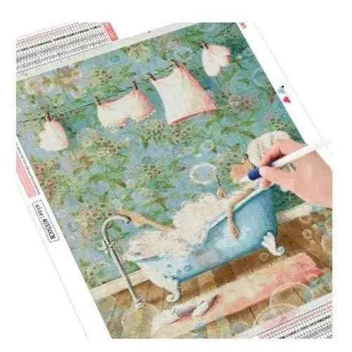 Woman In Bathtub Diamond Painting Craft Kits Diamond Embroidery Scene Round And Square Drills