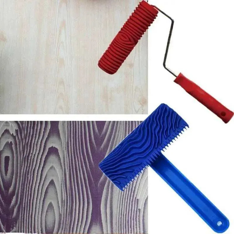 Wood Pattern Paint Rubber Roller Wood Coating Painting Tool DIY Graining