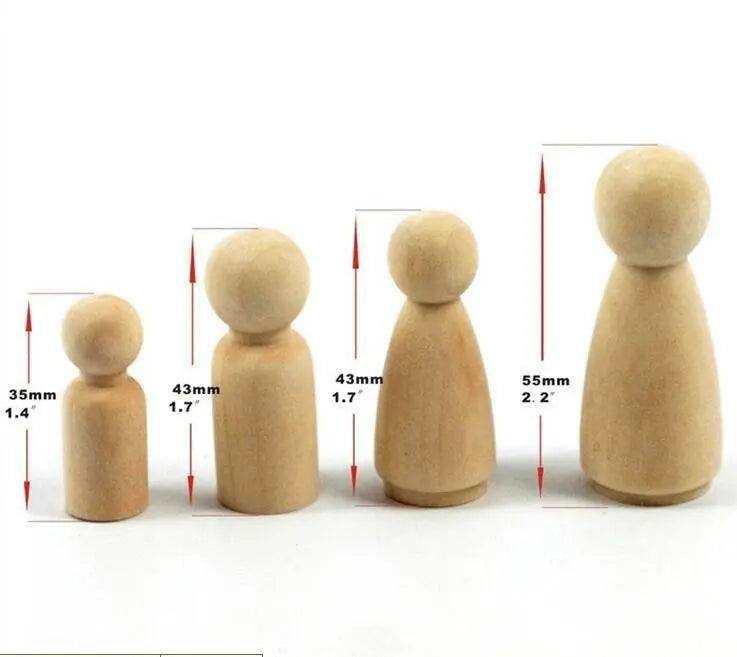 Wood peg doll family peg dolls personalized 50 x DIY doll making kit