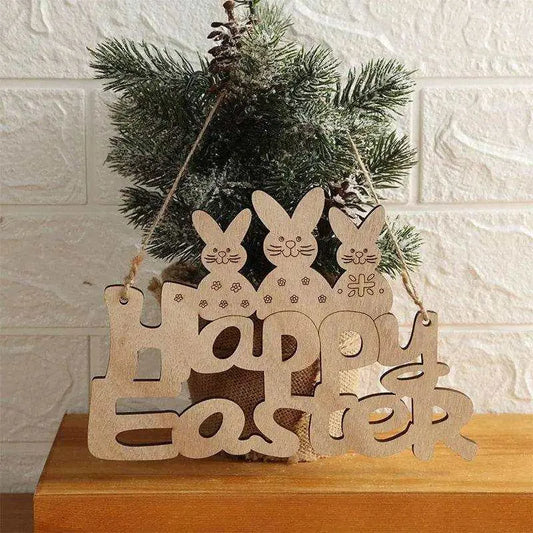 Wooden Easter bunny decor Easter sign