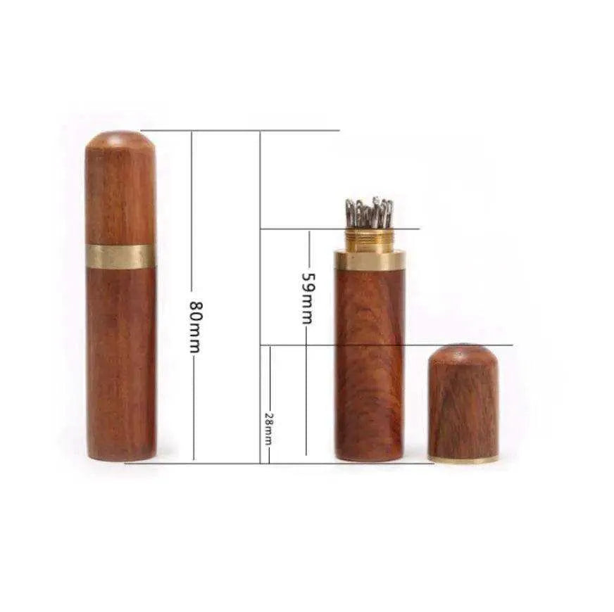 Wooden Needle Storage Tube Needle Case Sewing Needle Holder Sewing Accessories