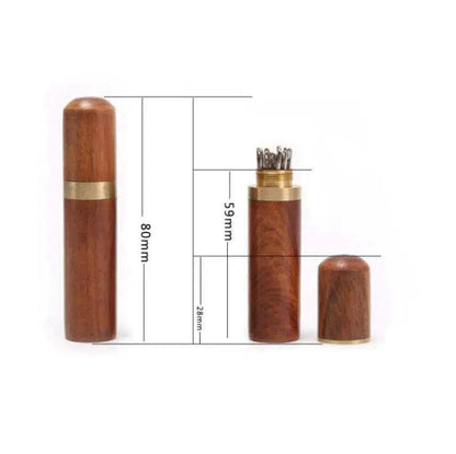 Wooden Needle Storage Tube Needle Case Sewing Needle Holder Sewing Accessories