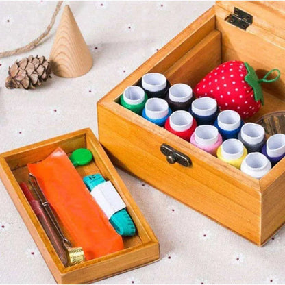 Wooden Sewing Kit Travel Sewing Box Sewing Supplies