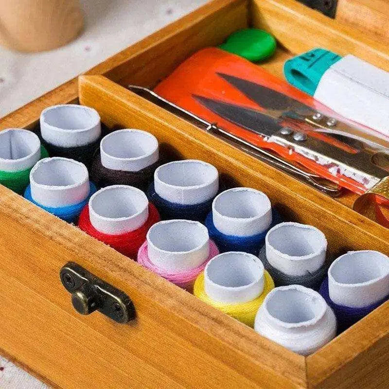 Wooden Sewing Kit Travel Sewing Box Sewing Supplies